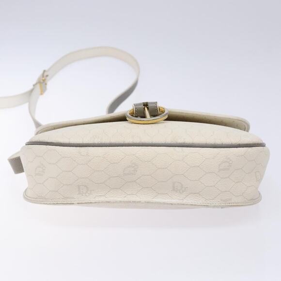 DIOR Honeycomb Canvas Shoulder Bag Pvc White Gold - Picture 9 of 13